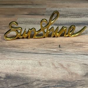 West Elm Gold Script “Sunshine” Decorative Object